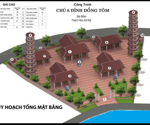 Thiết kế kiến trúc quy hoạch Chùa Đền Đình theo phong thủy